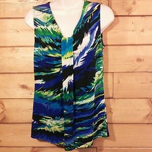 Kasper | Sleeveless V-Neck Printed Tank S